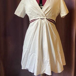 Zara 2021 White Poplin Cut-out Dress